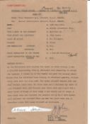WW2 BOB fighter pilot Johnson, James 616 sqn signature fixed to COPY 1943 combat Report with