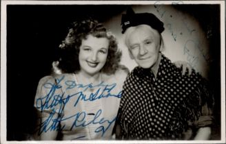 Arthur Lucan and Kitty McShane signed 6x4inch black and white photo. Dedicated. Good Condition.