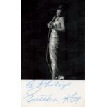 Eartha Kitt signed black & white photo Approx. 5.5x3.25 Inch. Dedicated. Was an American singer