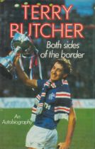 Terry Butcher signed Both Sides of The Border first edition hardback book. Good Condition. All