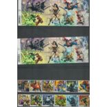 DC Justice League, 2021 FDC and stamp collection, included Set of 12 on Justice League Stamps, DC