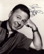 Mickey Rooney signed 10x8 inch black and white photo. Good Condition. All autographs come with a