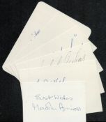 Football - Managers - 6 vintage signed cards, 4.5x3 inches, one smaller. They are Jimmy Armfield,