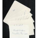 Football - Managers - 6 vintage signed cards, 4.5x3 inches, one smaller. They are Jimmy Armfield,