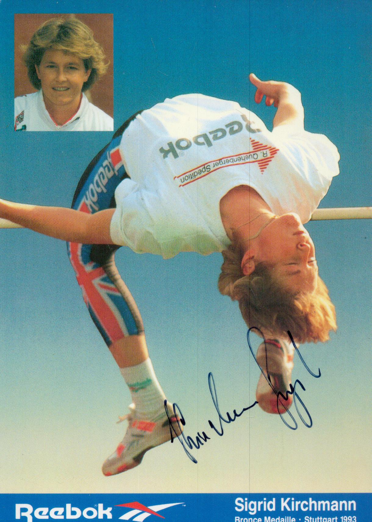 Sigrid Kirchmann signed promo photo 6x4 Inch. Is a former high jumper from Austria, best known for