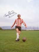 Football Autographed TONY CURRIE 16 x 12 Photo : Col, depicting Sheffield United midfielder TONY