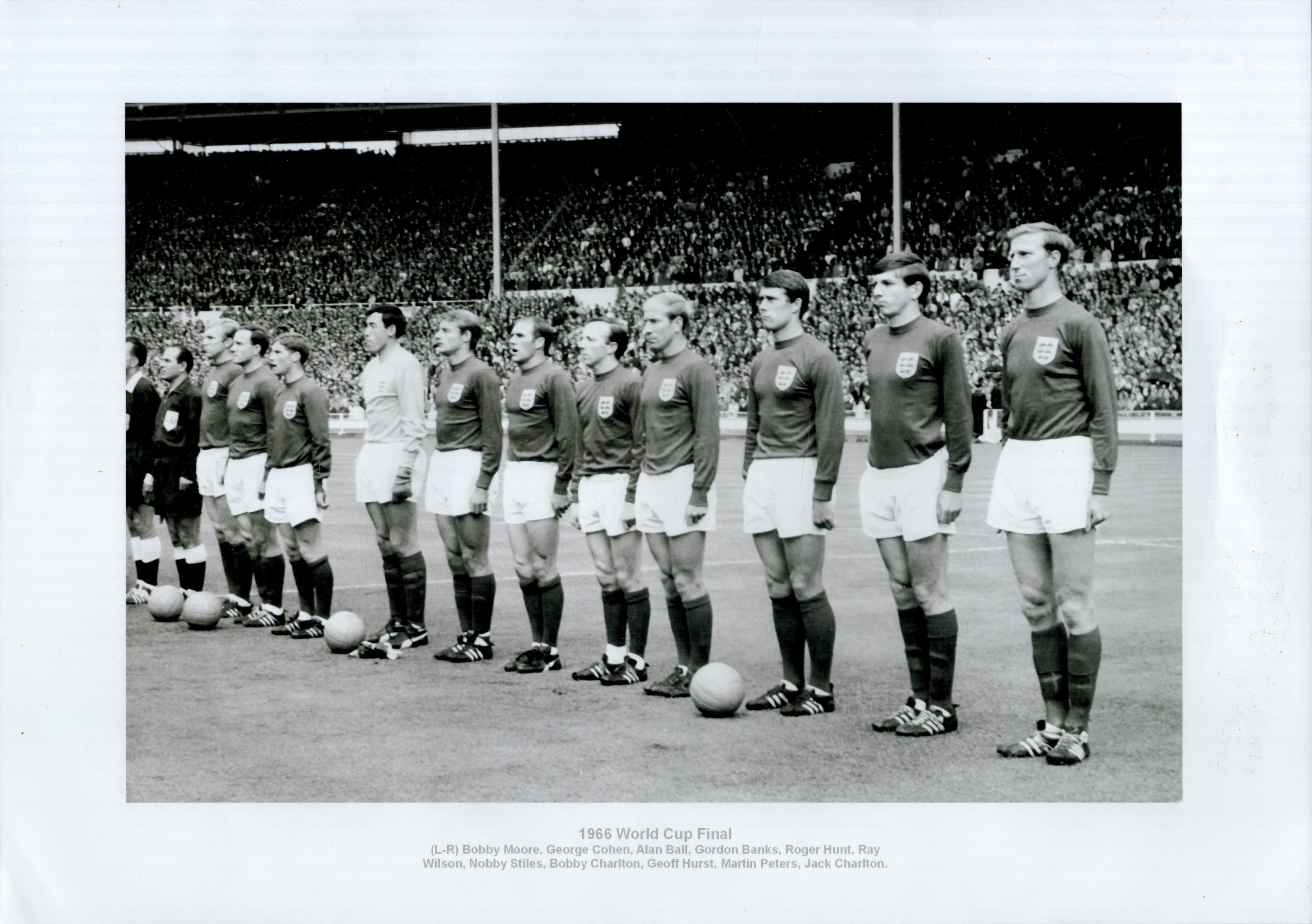 Sport England 66 Legend Geoff Hurst Signed 8x6 Black and White Photo and Martin Peters Signed - Image 2 of 2