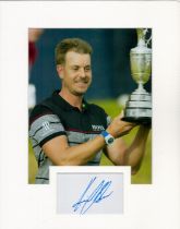 Henrik Stenson 14x11 inch mounted signature piece includes signed album page and colour photo