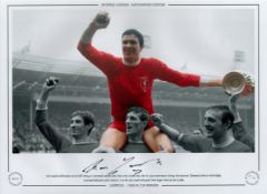 Ron Yeats Signed 16 x 12 Colourised Autograph Editions, Limited Edition Print. Print shows Post