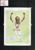 Malcom Marshall signed 17x12 inch mounted colour caricature illustrated page. All autographs come