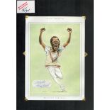 Malcom Marshall signed 17x12 inch mounted colour caricature illustrated page. All autographs come