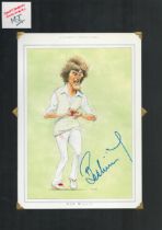 Bob Willis signed 17x12 inch mounted colour caricature illustrated page. All autographs come with