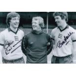 Football Autographed WOLVES 12 x 8 Photo : B/W, depicting Wolves manager John Barnwell posing with