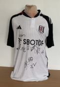 Fulham Football multi signed football shirt signed by current squad members and others. Calvin