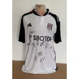Fulham Football multi signed football shirt signed by current squad members and others. Calvin