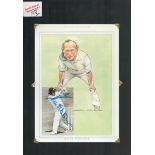 Keith Fletcher signed 17x12 inch mounted colour caricature illustrated page and black and white