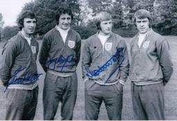Football Autographed ENGLAND 12 x 8 Photo : B/W, depicting a wonderful image showing Derby County'
