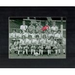 Steve James signed 14x12 inch approx. mounted Manchester United vintage team photo. All autographs