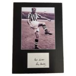 Football Ray Barlow Signed White Signature Card, With Colour Photo, Mounted Professionally to an
