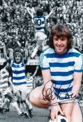 Football Autographed STAN BOWLES 12 x 8 Photo : Colorized, depicting a montage of images relating to