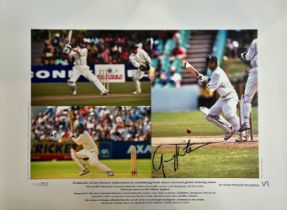 Gary Kirsten signed limited edition print with signing photo. Gary Kirsten scored over 7,000 Test