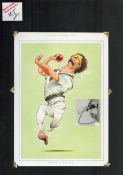 Dennis Lillee signed 17x12 inch mounted colour caricature illustrated page. All autographs come with