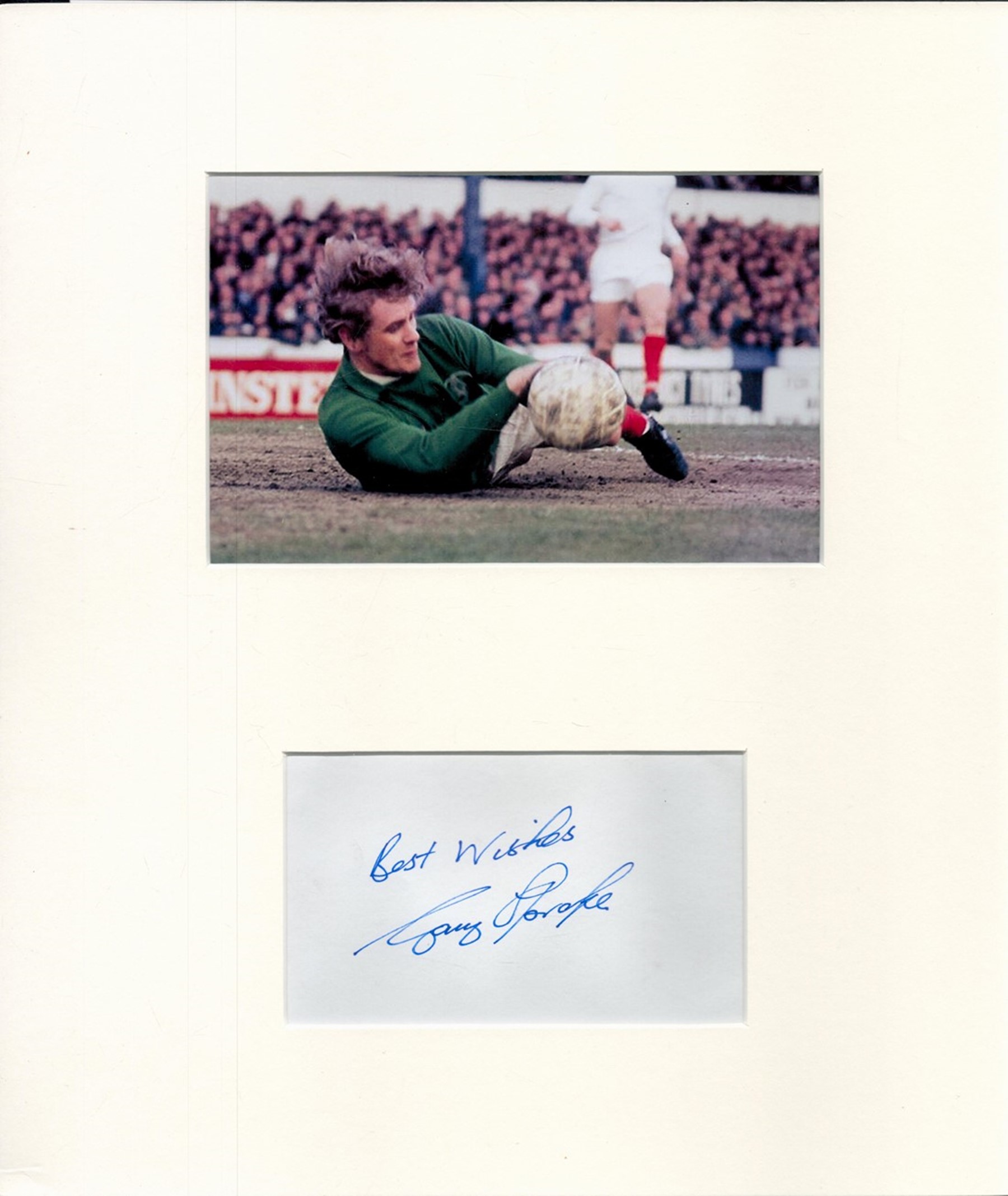 Football Gary Sprake signed 14x12 mounted signature piece includes signed album page and a colour