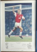 Dennis Berkamp signed 24x18 inch colour print pictured in action for Arsenal limited edition 181/495