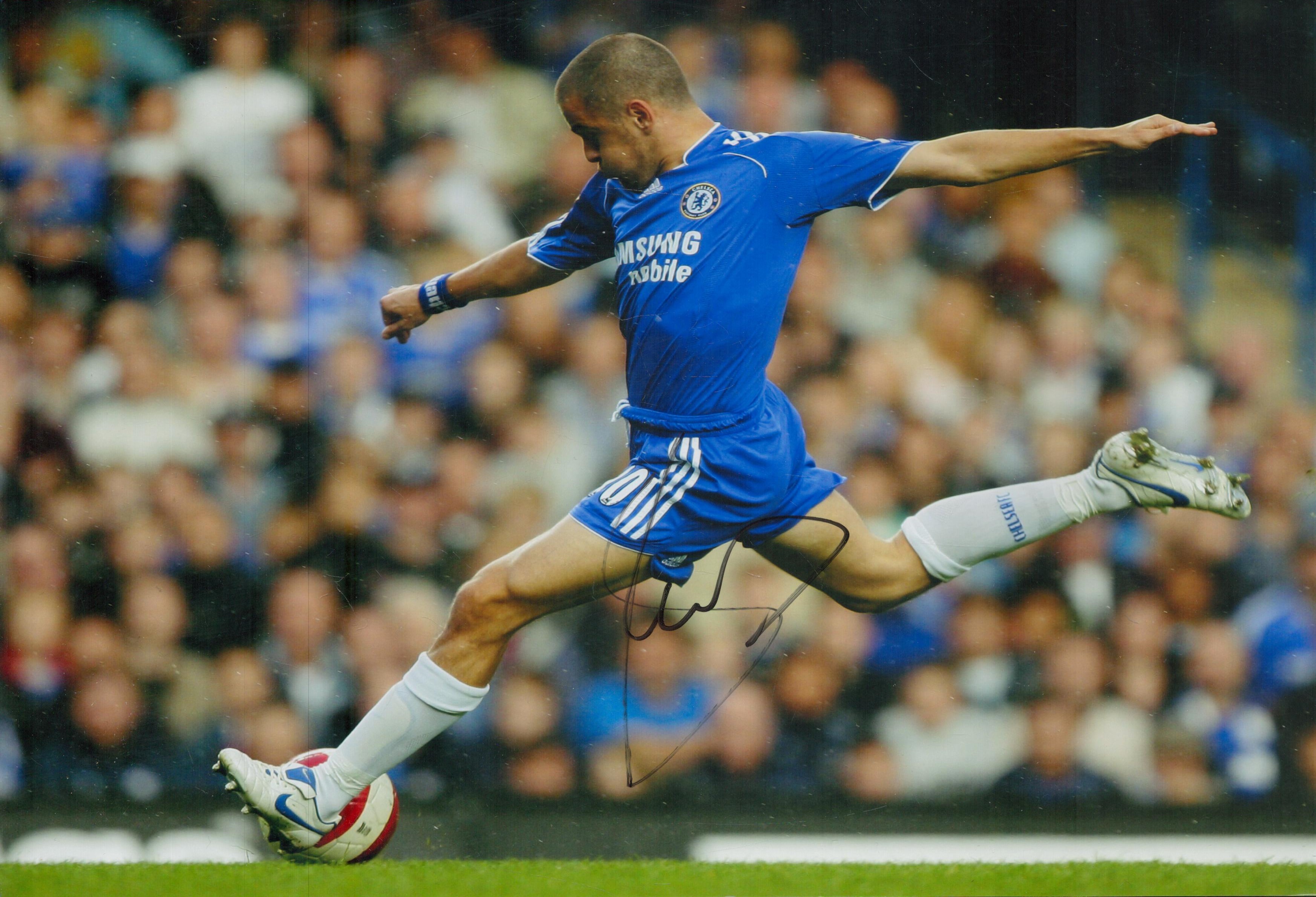 Football Joe Cole signed 12x8 inch colour photo pictured while in action for Chelsea. All autographs