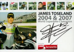 James Toseland signed leaflet. Is an English former motorcycle racer and vocalist of his own rock