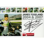 James Toseland signed leaflet. Is an English former motorcycle racer and vocalist of his own rock