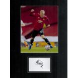 Donny Van De Beek Signed White Signature Piece with Colour Man Utd Photo, Mounted Professionally