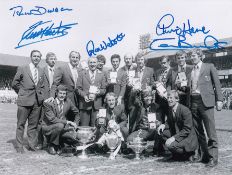 Football Autographed DERBY COUNTY 8 x 6 Photo : B/W, depicting a wonderful image showing Derby