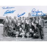 Football Autographed DERBY COUNTY 8 x 6 Photo : B/W, depicting a wonderful image showing Derby