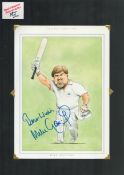Mike Gatting signed 17x12 inch mounted colour caricature illustrated page. All autographs come