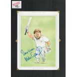 Mike Gatting signed 17x12 inch mounted colour caricature illustrated page. All autographs come