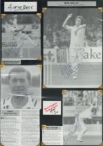 Cricket Legends 17x11 inch mounted signature piece 4 signed black and white photos from great