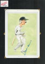 David Gower signed 17x12 inch mounted colour caricature illustrated page. All autographs come with a