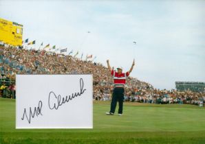 Golf Mark Calcavecchia 12x10 matted signature piece pictured after winning the 1989 Open