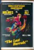 Larry Holmes signed 18x13 inch World Heavyweight Championship "The Last Hurrah" print Larry Holmes v