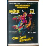 Larry Holmes signed 18x13 inch World Heavyweight Championship "The Last Hurrah" print Larry Holmes v