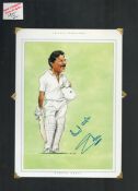 Zaheer Abbas signed 17x12 inch mounted colour caricature illustrated page. All autographs come