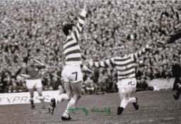 Football Autographed GEORGE CONNELLY 12 x 8 Photo : B/W, depicting Celtic's GEORGE CONNELLY