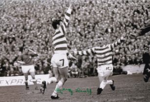 Football Autographed GEORGE CONNELLY 12 x 8 Photo : B/W, depicting Celtic's GEORGE CONNELLY