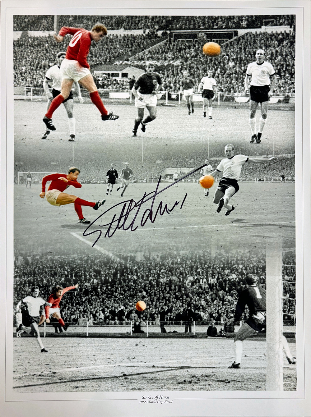 Sir Geoff Hurst - England - 1966 World Cup - The Goals – Signed This stunning spot colour