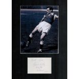 Football Lawrence Reilly (Famous 5) Signed White Signature Card, With Black and White Photo, Mounted