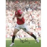 Football Autographed PAUL SCHOLES 16 x 12 Photo : Col, depicting a superb image showing Man United's