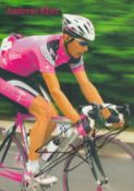 Andreas Klier signed 6x4 inch Team Telekom cycling colour promo photo. All autographs come with a