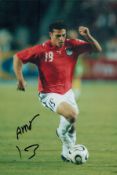 Football Amr Zaky signed 12x8 inch colour photo pictured in action for Chile. All autographs come