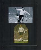 Jimmy Greaves Signed Magazine Cutting, Mounted with black and white photo. Mount size Is 12 x 10